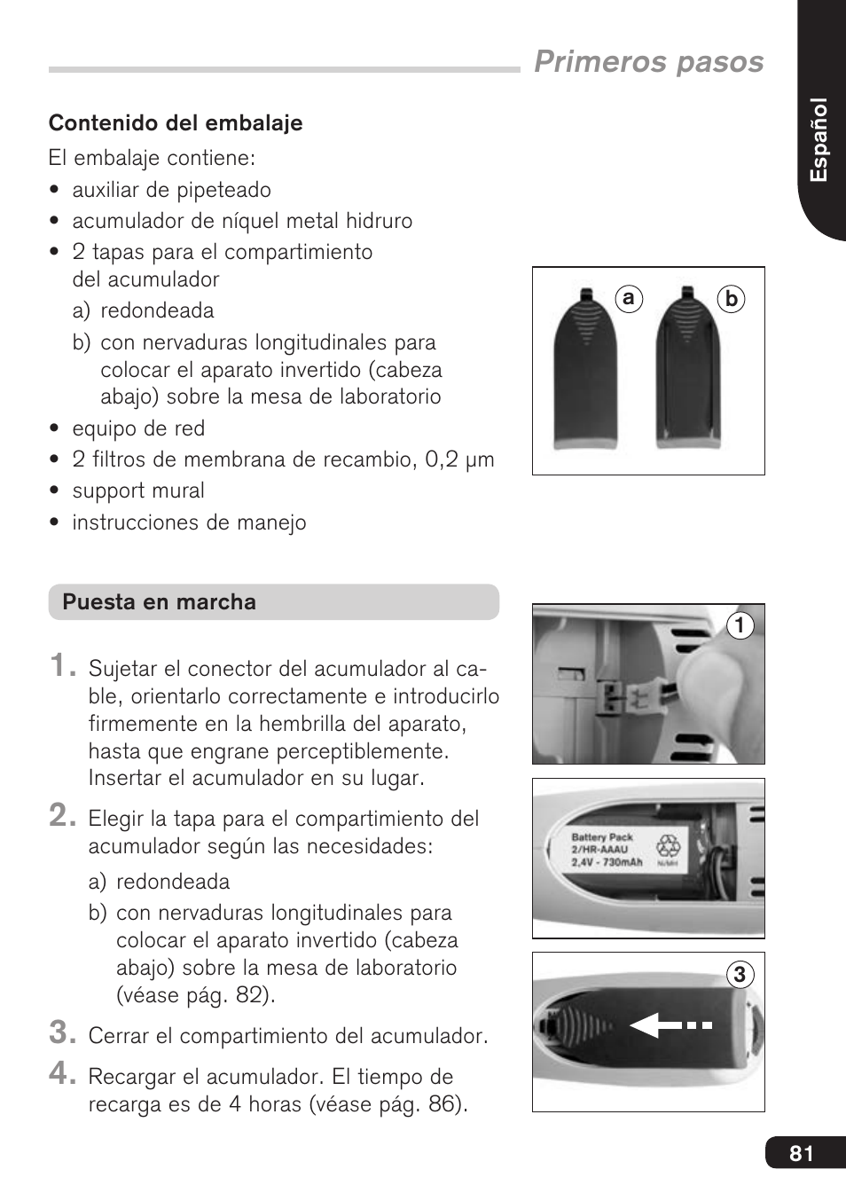 Primeros pasos | BrandTech Scientific accu-jetpro User Manual | Page 81 / 124
