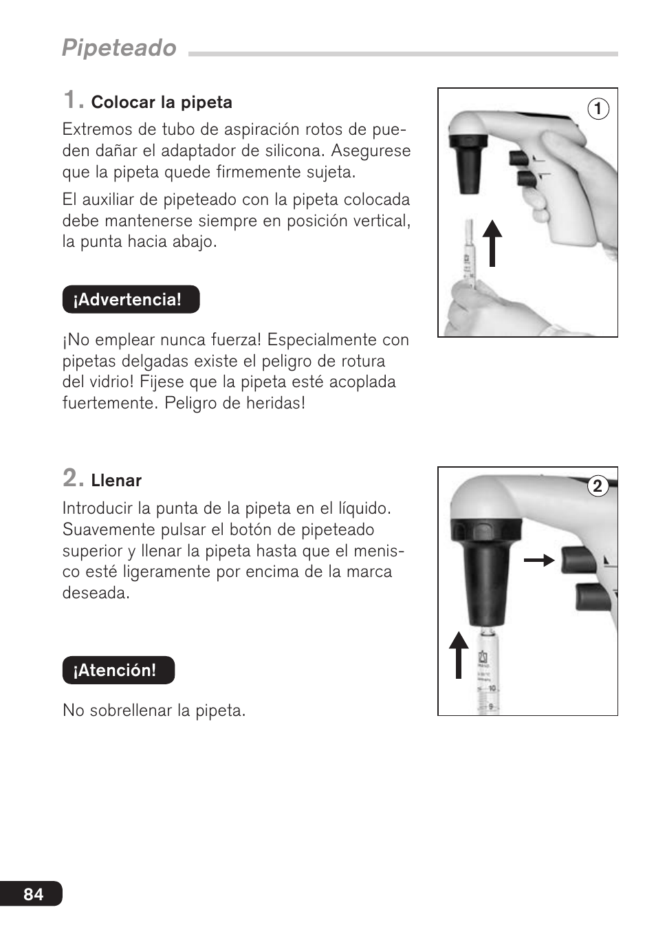 Pipeteado | BrandTech Scientific accu-jetpro User Manual | Page 84 / 124