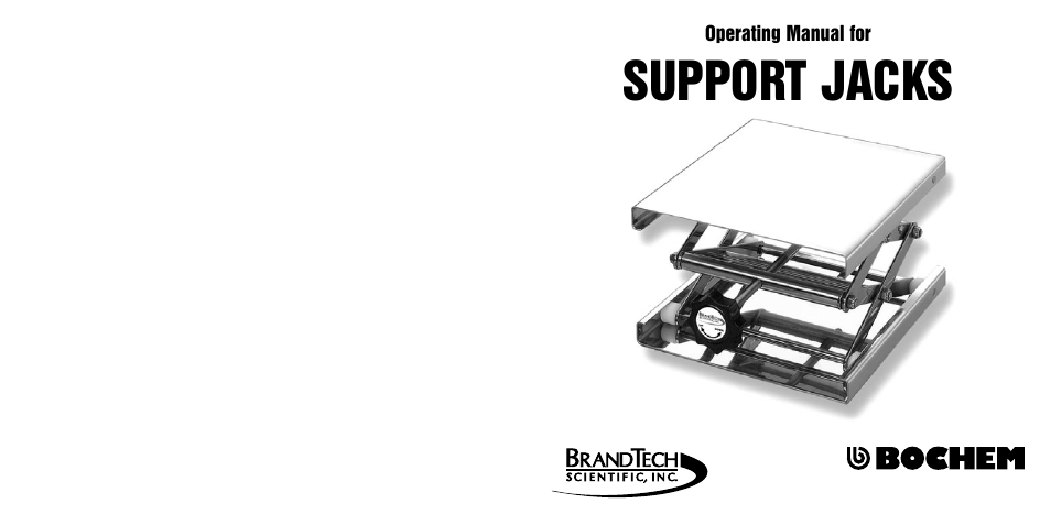 BrandTech Scientific SUPPORT jackS User Manual | 5 pages