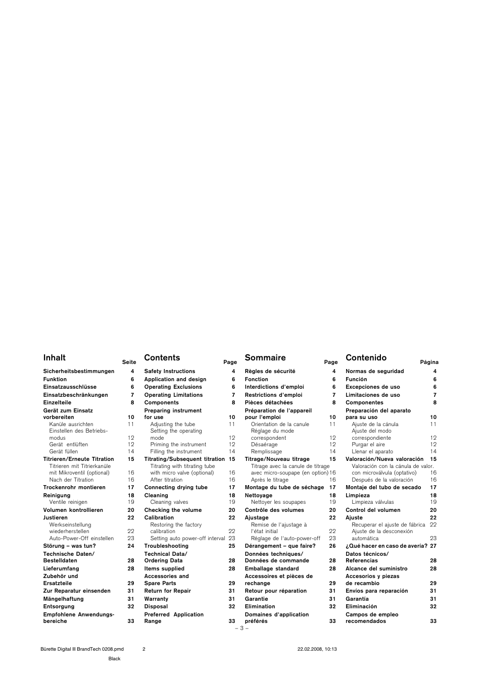 BrandTech Scientific Digital Buret TMIII Burette Digitale TMIII User Manual | Page 2 / 17