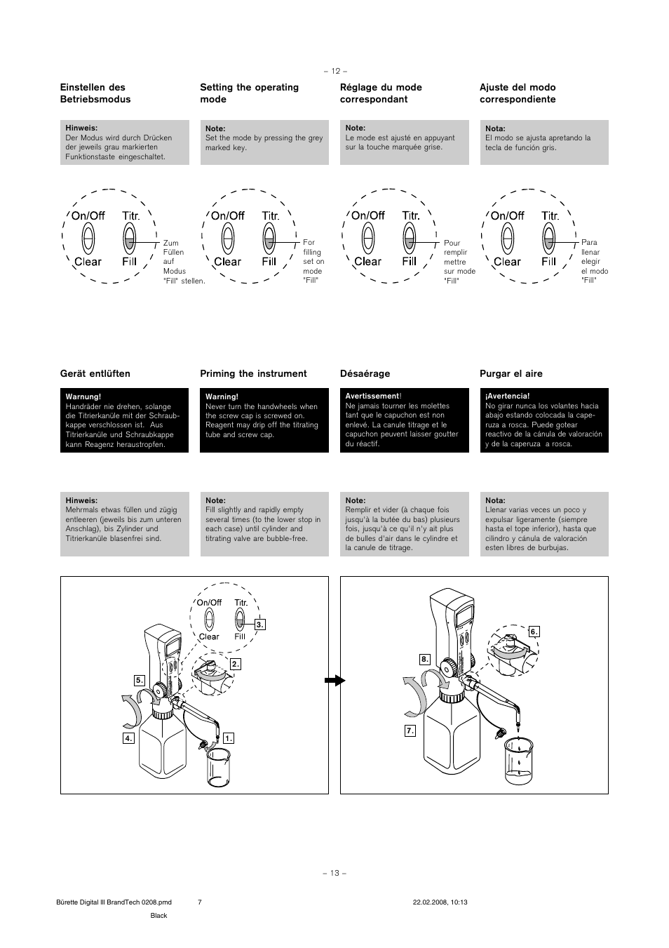 BrandTech Scientific Digital Buret TMIII Burette Digitale TMIII User Manual | Page 7 / 17