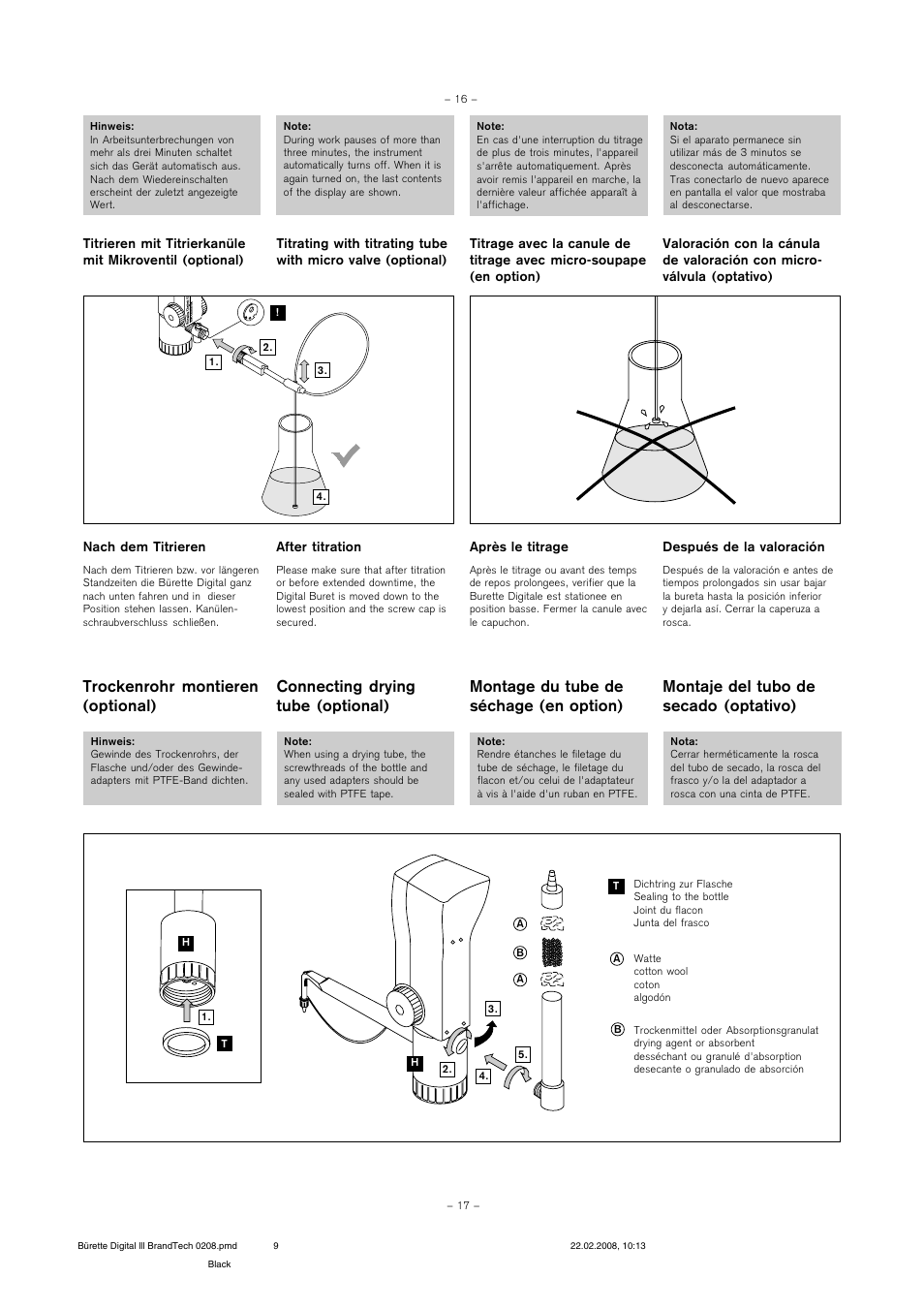 BrandTech Scientific Digital Buret TMIII Burette Digitale TMIII User Manual | Page 9 / 17