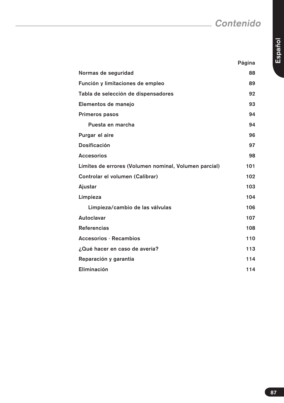 BrandTech Scientific Dispensette III User Manual | Page 87 / 116