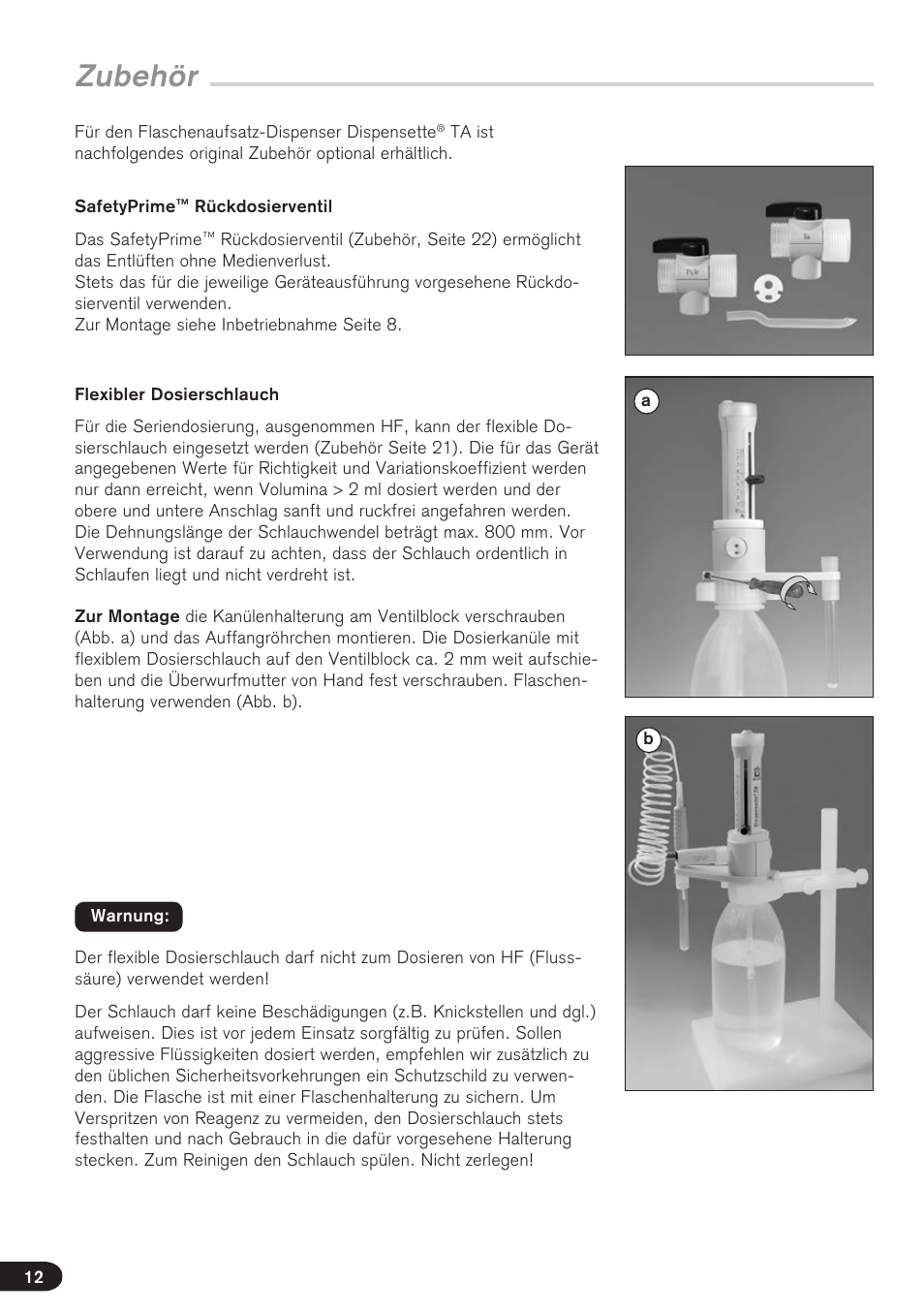 Zubehör | BrandTech Scientific Dispensette TA User Manual | Page 12 / 114