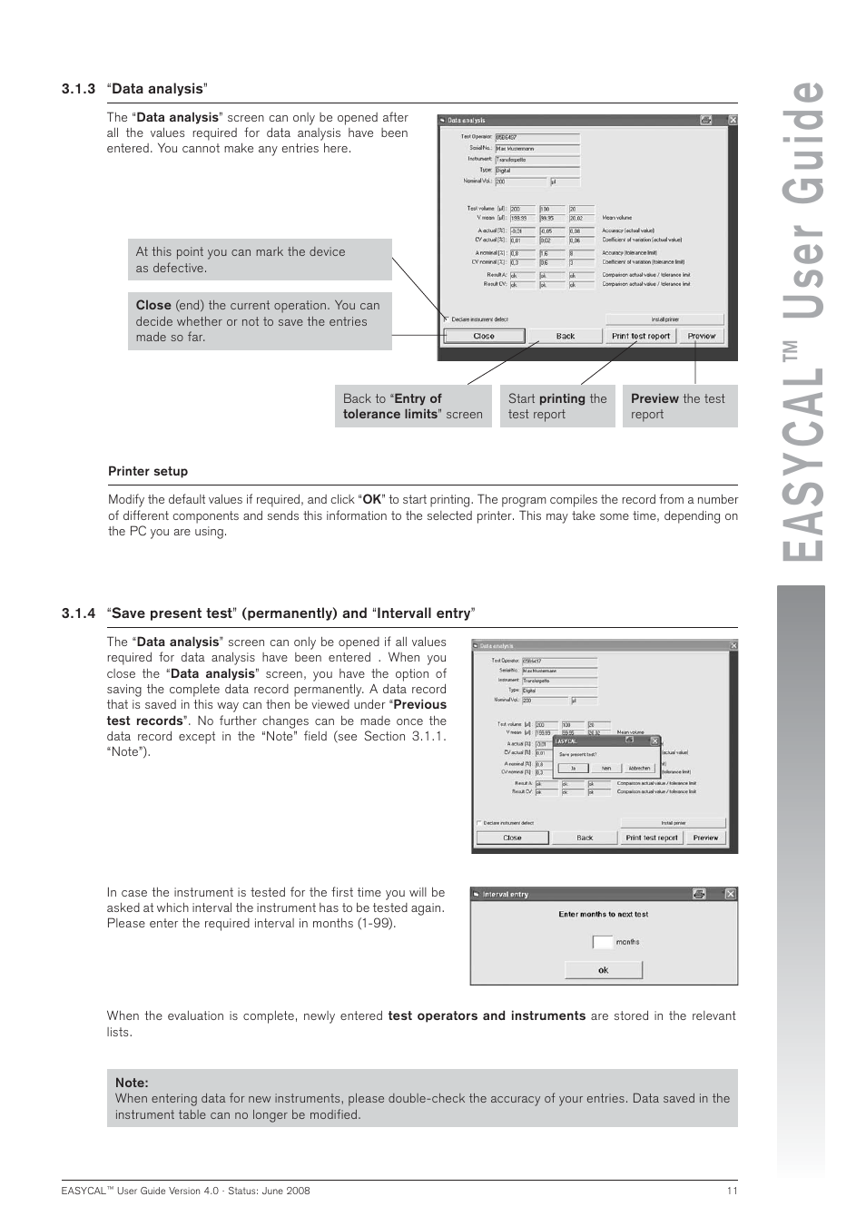 Easycal, User guide | BrandTech Scientific EASYCAL 4.0 User Manual | Page 11 / 36