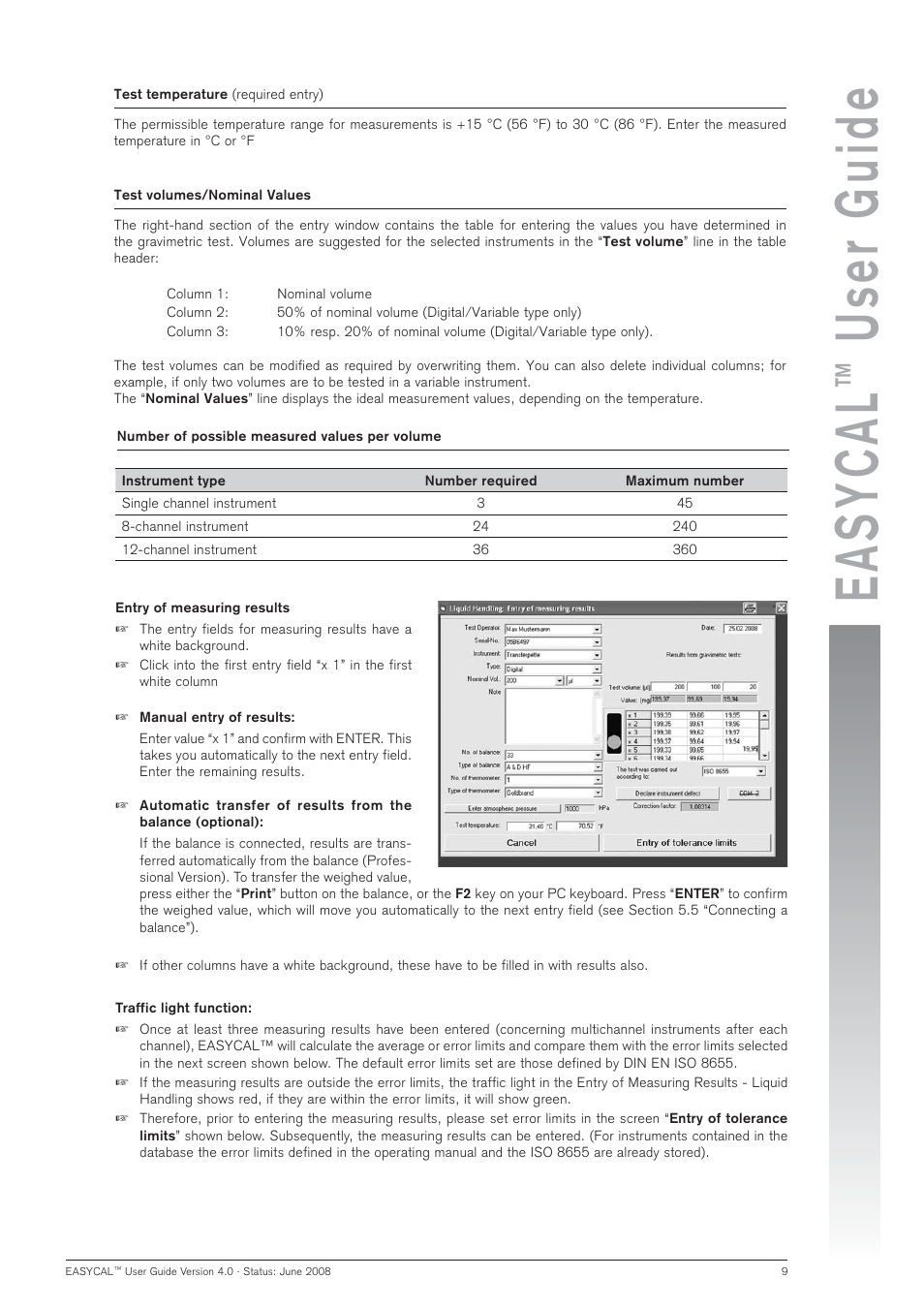 Easycal, User guide | BrandTech Scientific EASYCAL 4.0 User Manual | Page 9 / 36