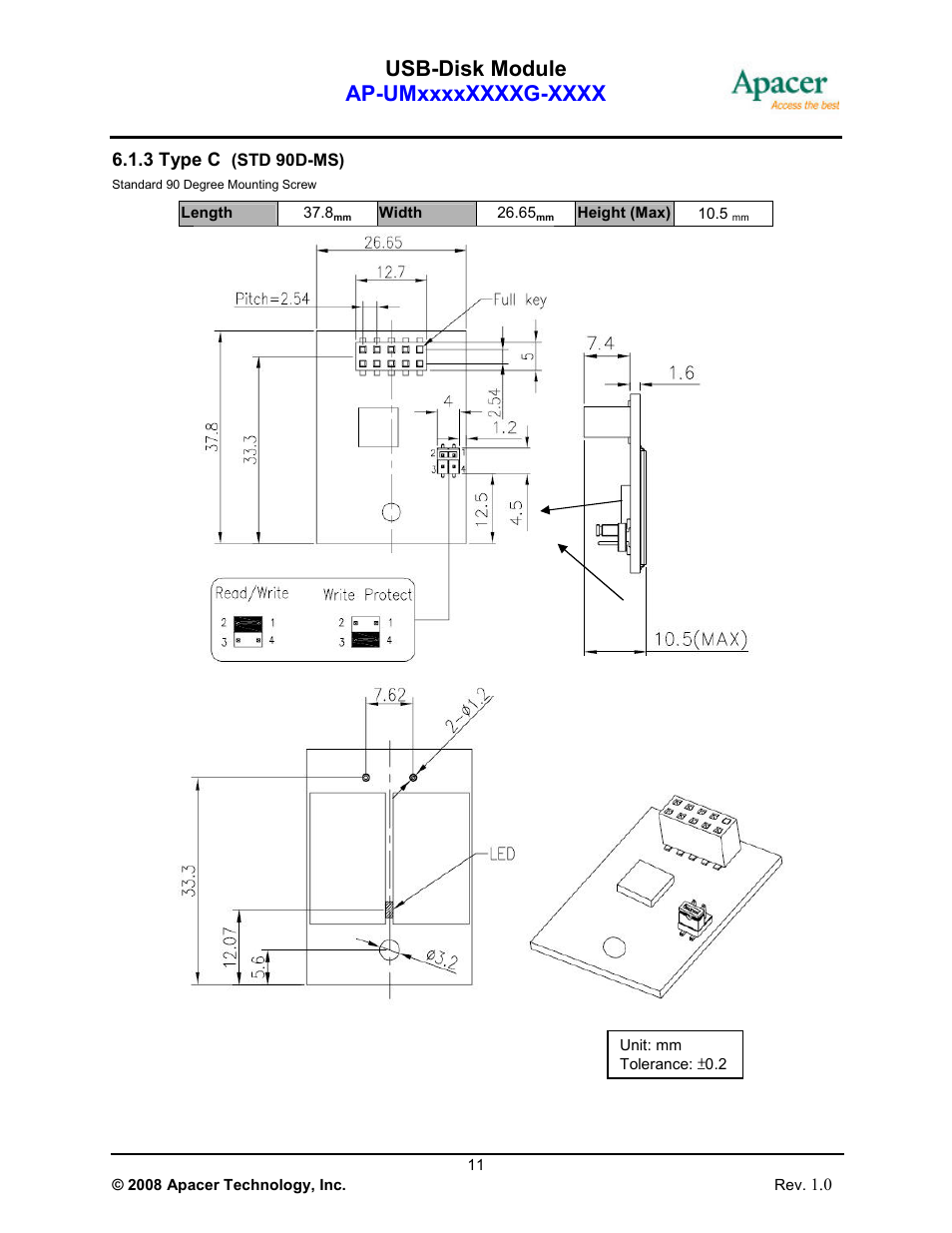 Apacer Technology USB-Disk Module Ⅱ User Manual | Page 11 / 19