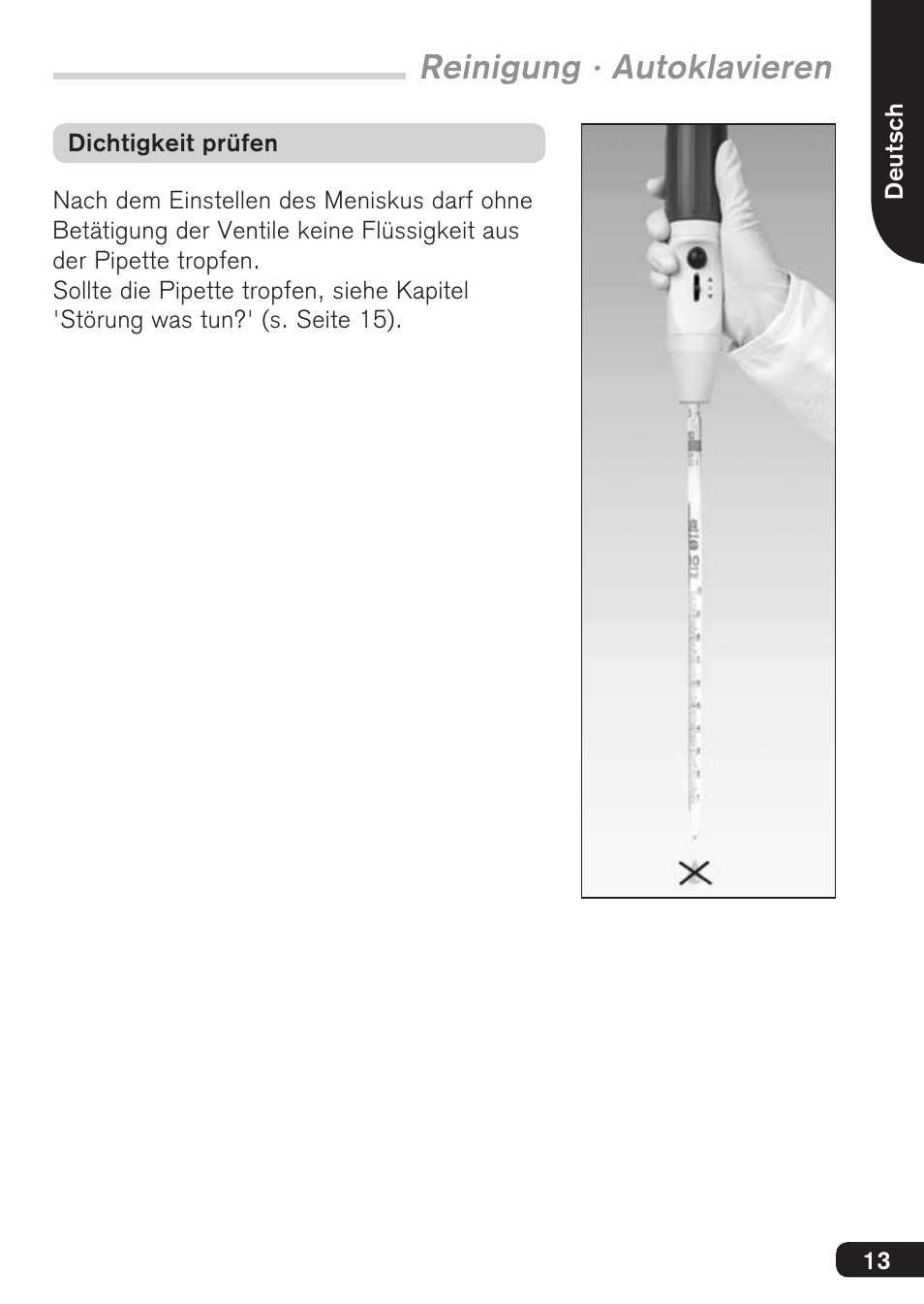 Reinigung · autoklavieren | BrandTech Scientific macro User Manual | Page 13 / 84