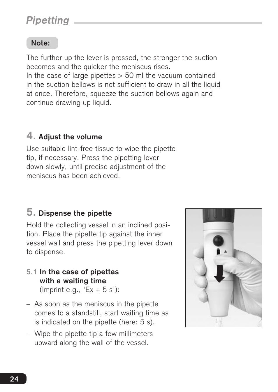 Pipetting | BrandTech Scientific macro User Manual | Page 24 / 84
