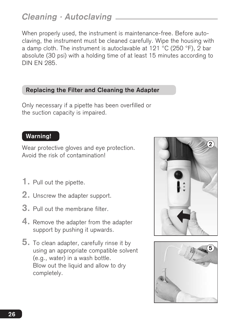 Cleaning · autoclaving | BrandTech Scientific macro User Manual | Page 26 / 84
