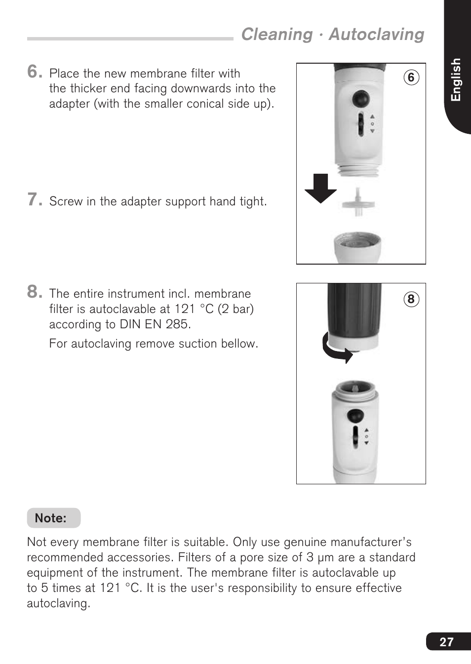Cleaning · autoclaving | BrandTech Scientific macro User Manual | Page 27 / 84
