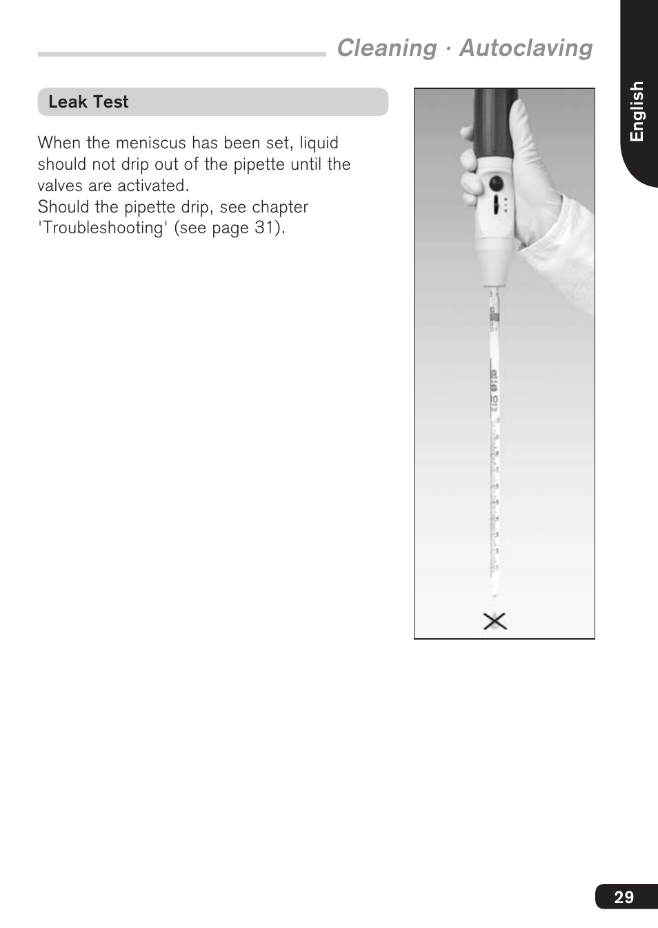 Cleaning · autoclaving | BrandTech Scientific macro User Manual | Page 29 / 84