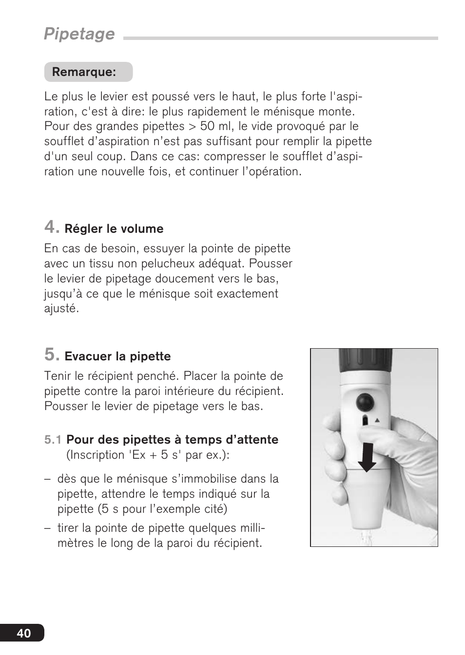 Pipetage | BrandTech Scientific macro User Manual | Page 40 / 84