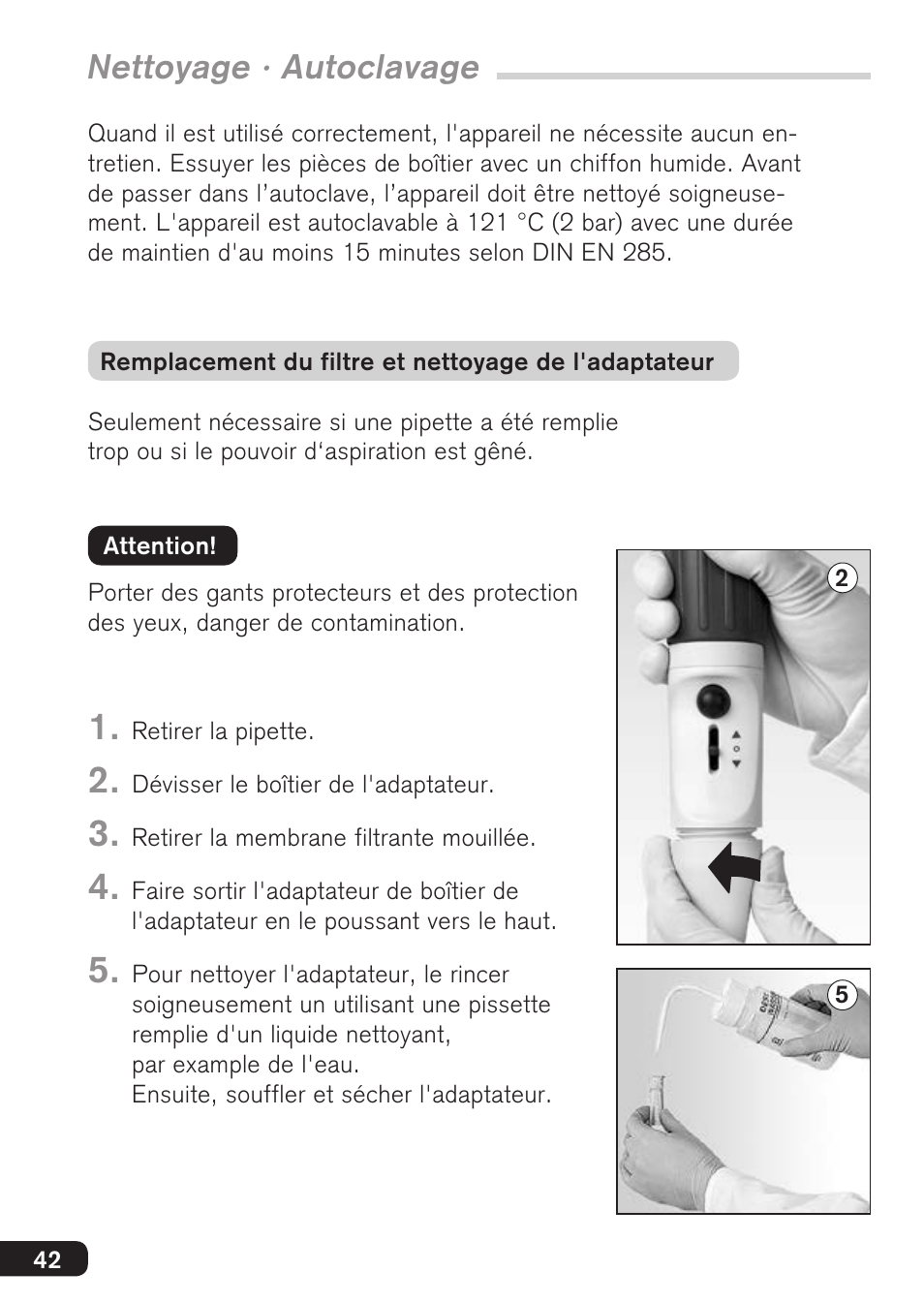 Nettoyage · autoclavage | BrandTech Scientific macro User Manual | Page 42 / 84