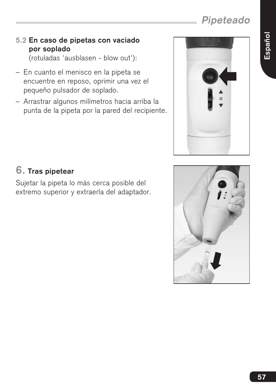 Pipeteado | BrandTech Scientific macro User Manual | Page 57 / 84