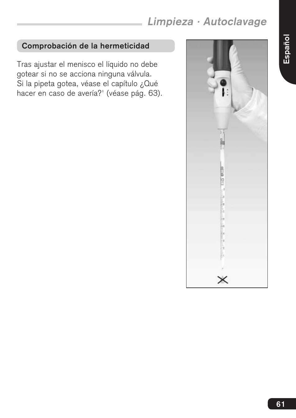 Limpieza · autoclavage | BrandTech Scientific macro User Manual | Page 61 / 84