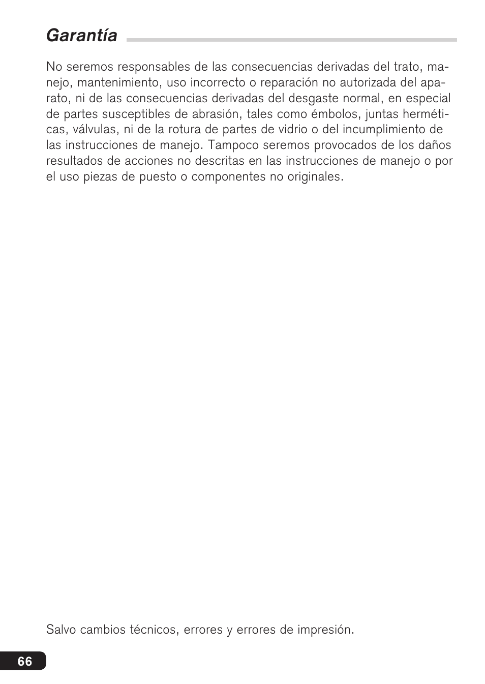 Garantía | BrandTech Scientific macro User Manual | Page 66 / 84