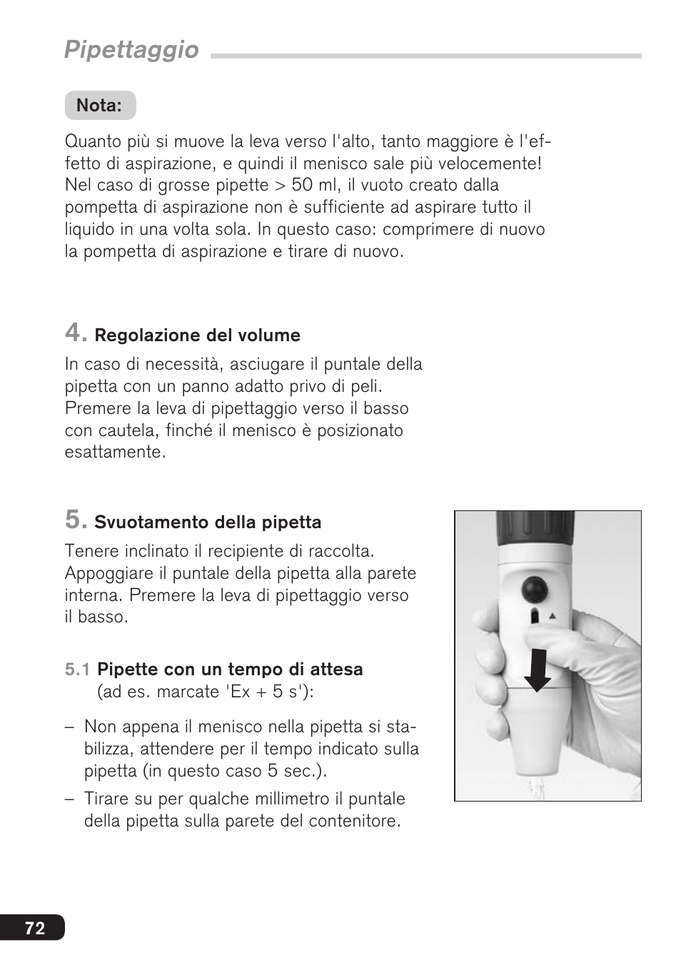 Pipettaggio | BrandTech Scientific macro User Manual | Page 72 / 84