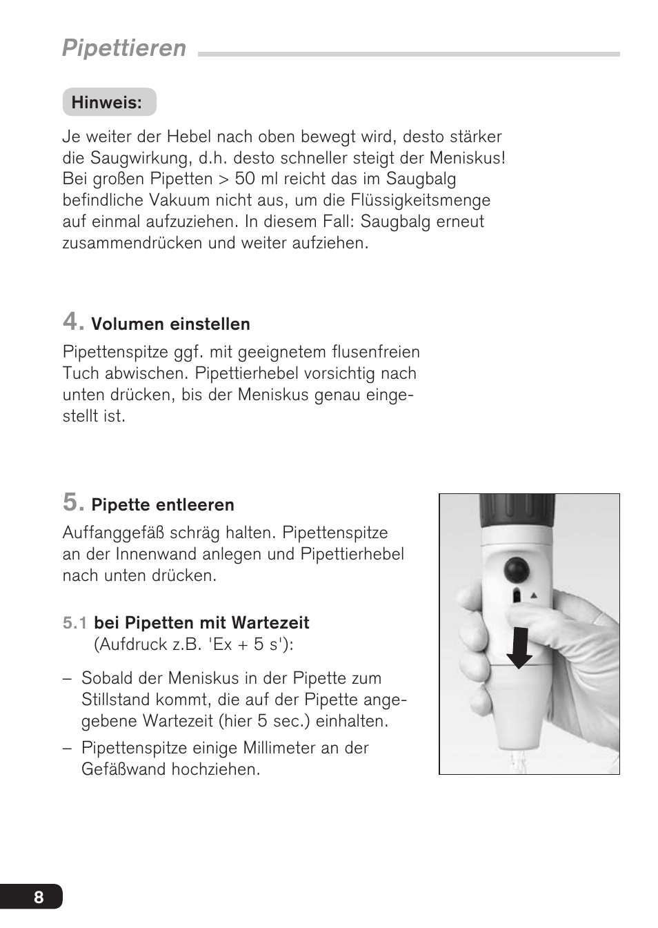 Pipettieren | BrandTech Scientific macro User Manual | Page 8 / 84