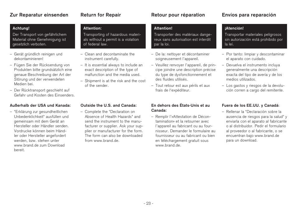 BrandTech Scientific QuikSip BT-Aspirator User Manual | Page 23 / 28