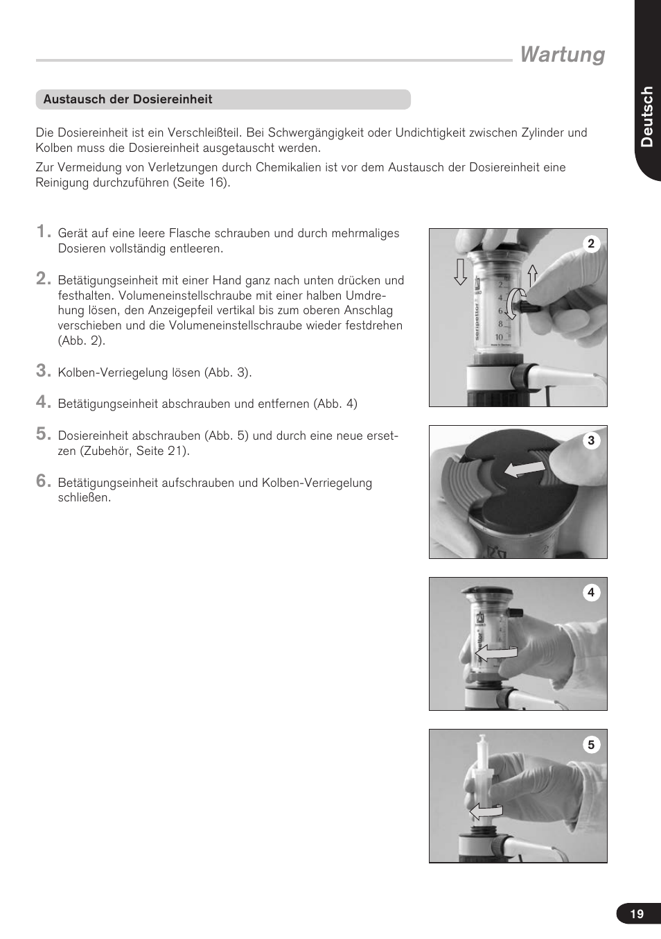 Wartung | BrandTech Scientific seripettor User Manual | Page 19 / 124