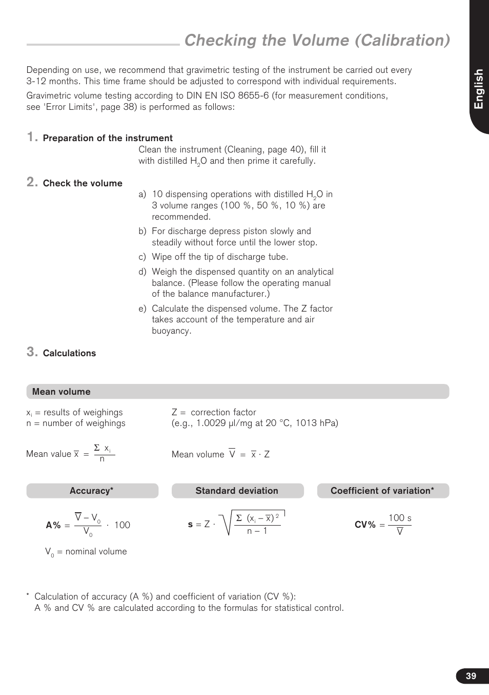 Checking the volume (calibration), English | BrandTech Scientific seripettor User Manual | Page 39 / 124