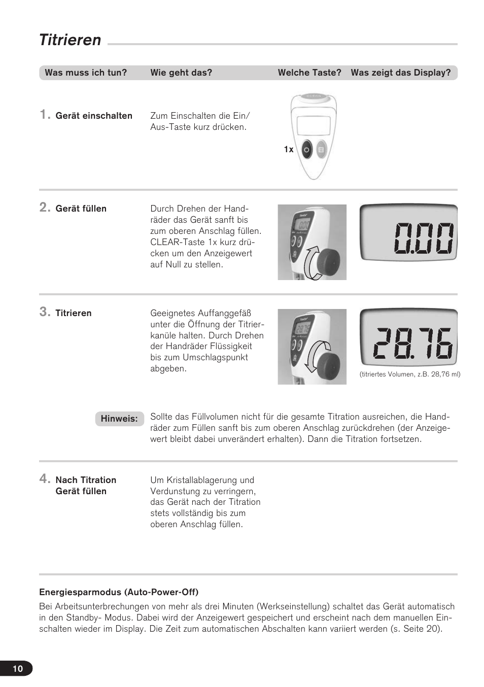 Titrieren | BrandTech Scientific Titrette User Manual | Page 10 / 164
