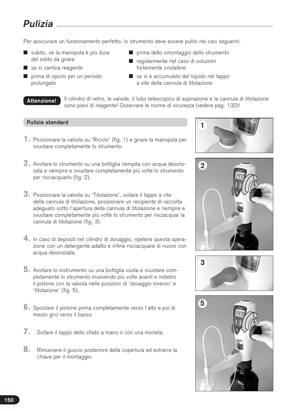 Pulizia | BrandTech Scientific Titrette User Manual | Page 150 / 164