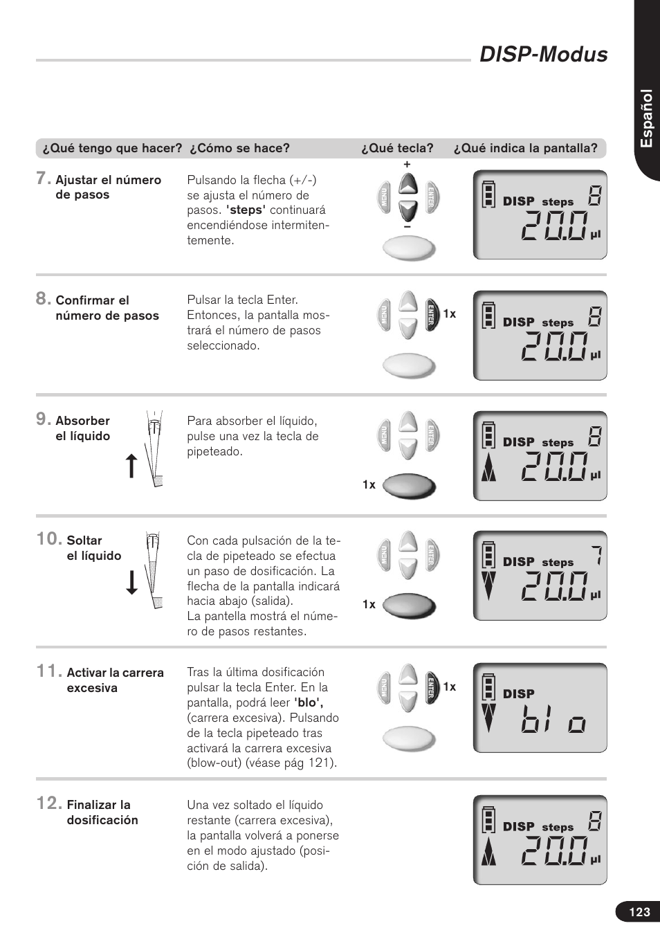 Disp-modus | BrandTech Scientific Transferpette electronic User Manual | Page 123 / 175