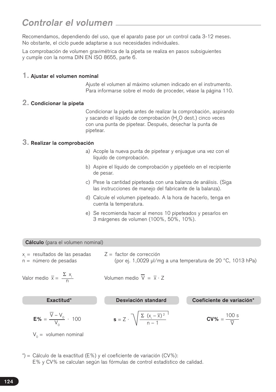 Controlar el volumen | BrandTech Scientific Transferpette electronic User Manual | Page 124 / 175