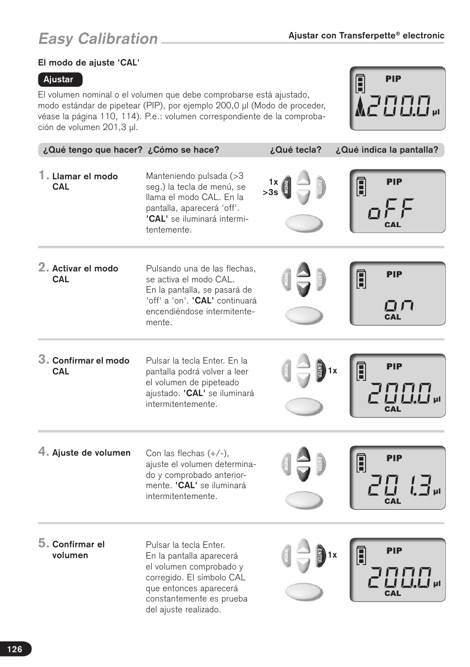 Easy calibration | BrandTech Scientific Transferpette electronic User Manual | Page 126 / 175