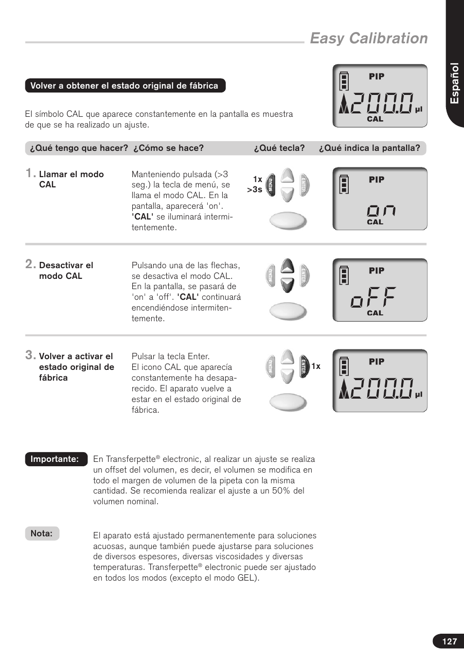 Easy calibration | BrandTech Scientific Transferpette electronic User Manual | Page 127 / 175