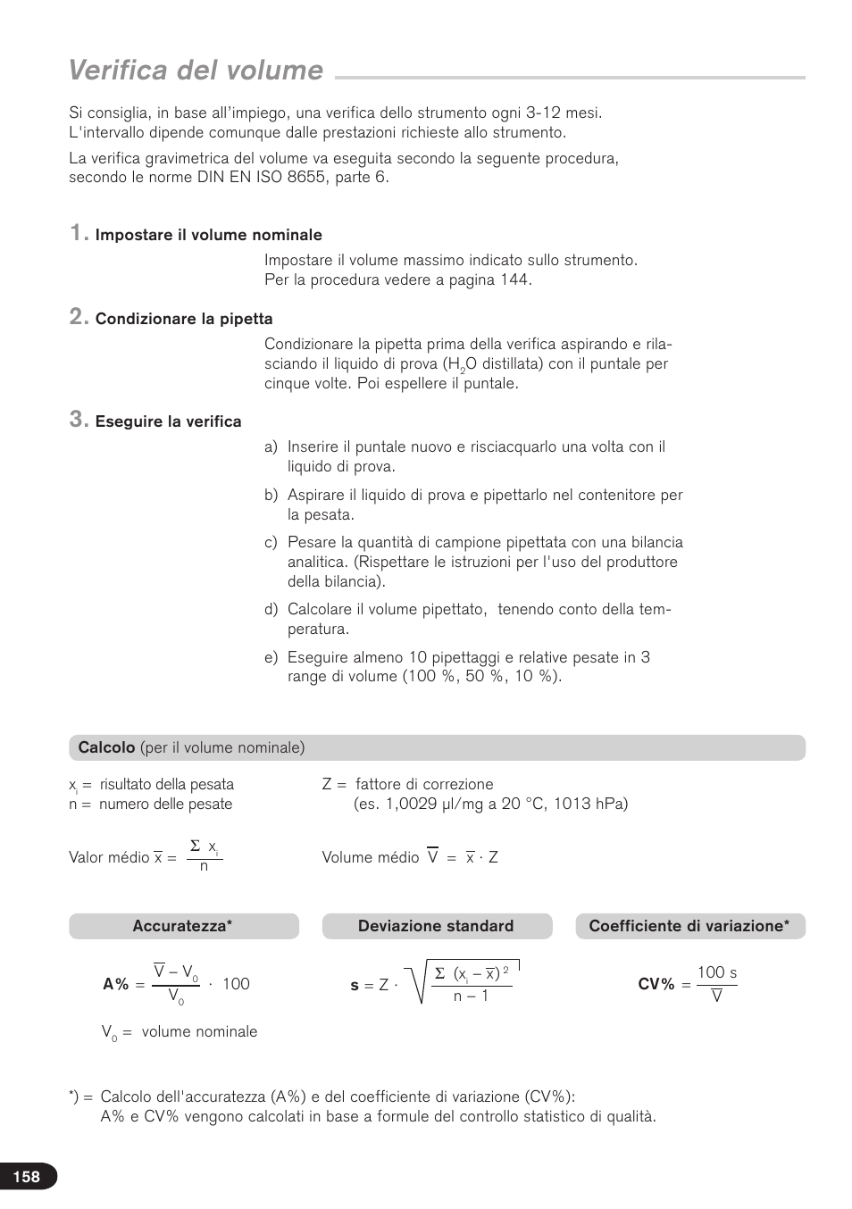 Verifica del volume | BrandTech Scientific Transferpette electronic User Manual | Page 158 / 175