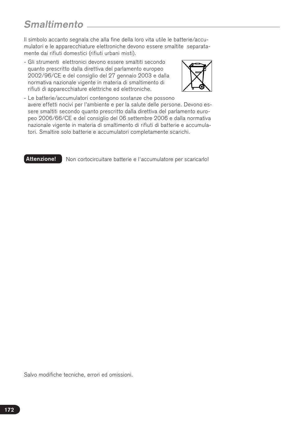 Smaltimento | BrandTech Scientific Transferpette electronic User Manual | Page 172 / 175