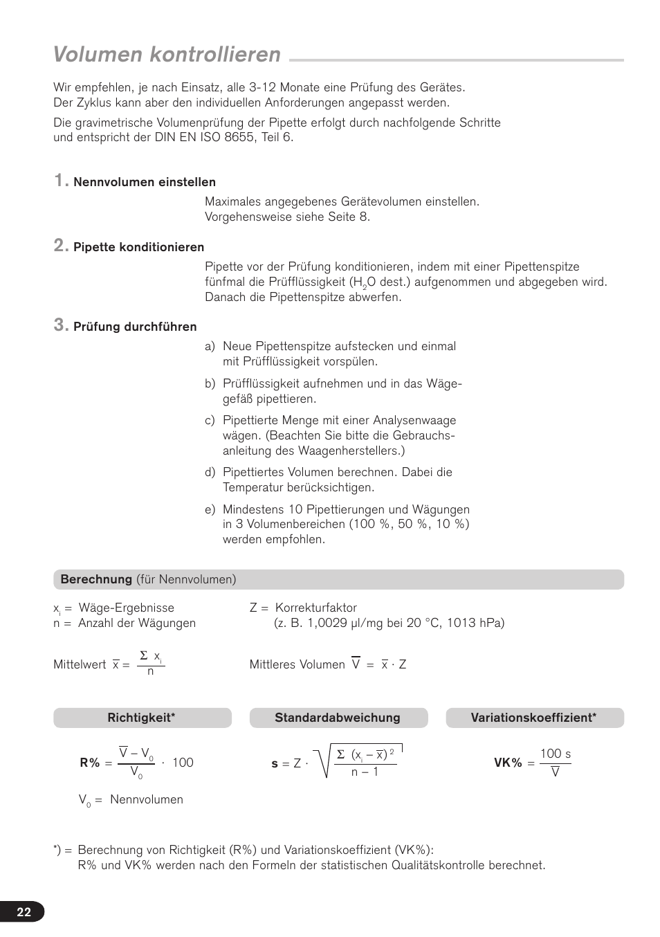 Volumen kontrollieren | BrandTech Scientific Transferpette electronic User Manual | Page 22 / 175