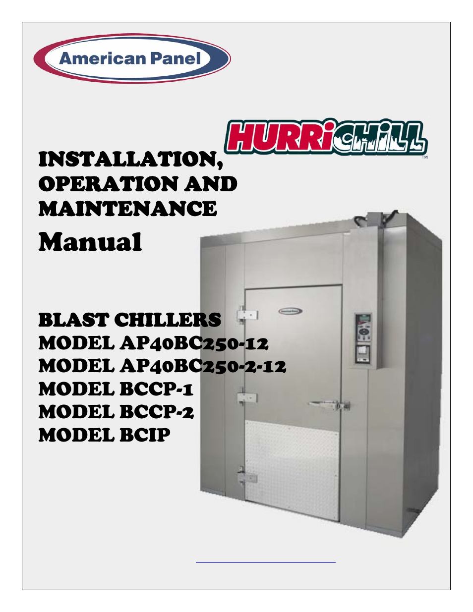 American Panel Blast Chiller BCIP User Manual | 42 pages