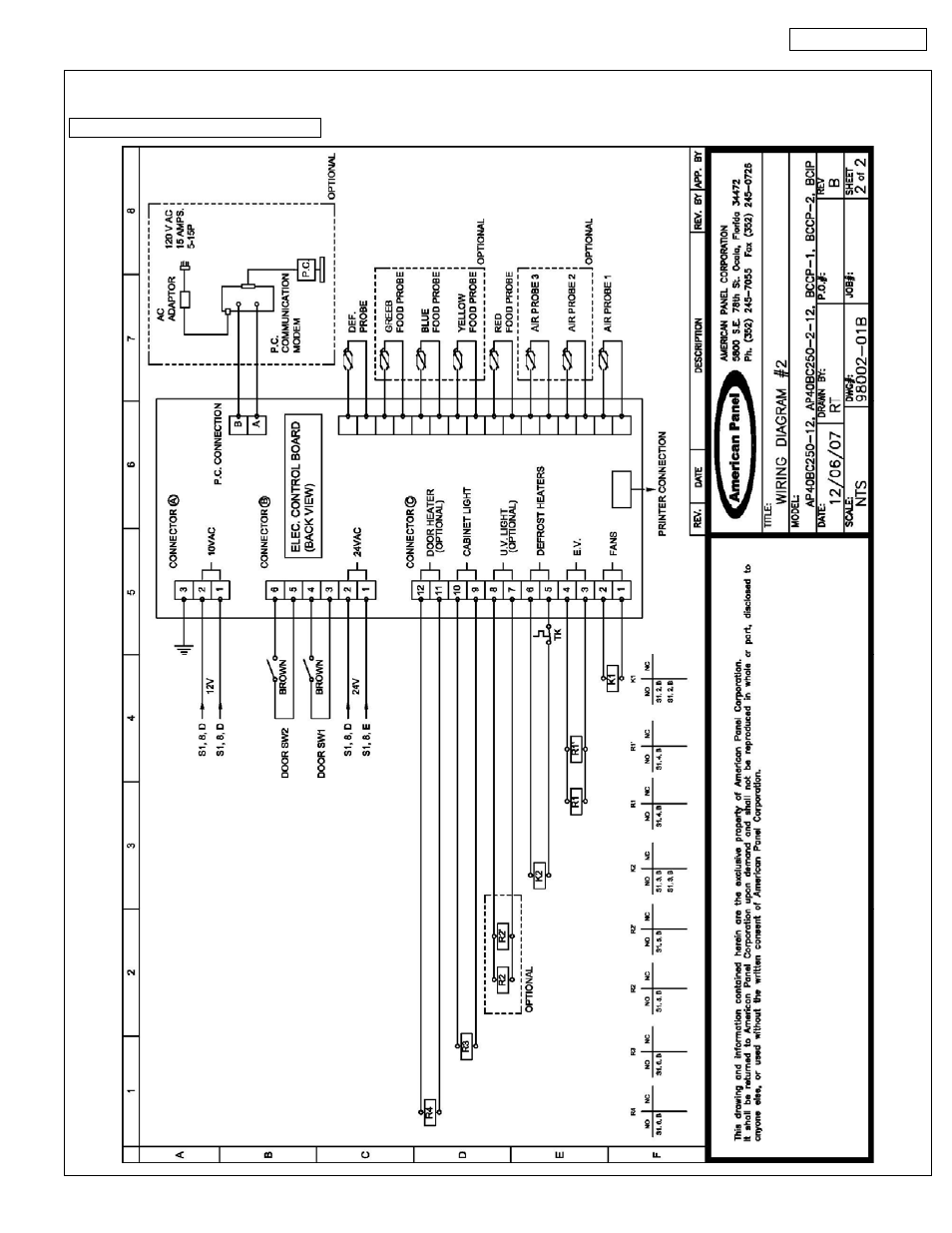 Appendix 3 electrical schematic 2 | American Panel Blast Chiller BCIP User Manual | Page 39 / 42