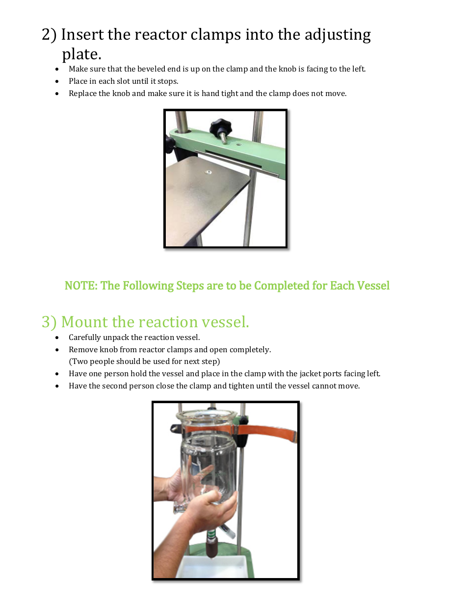 3) mount the reaction vessel | Chemglass Dual ChemRxnHub™ User Manual | Page 3 / 6