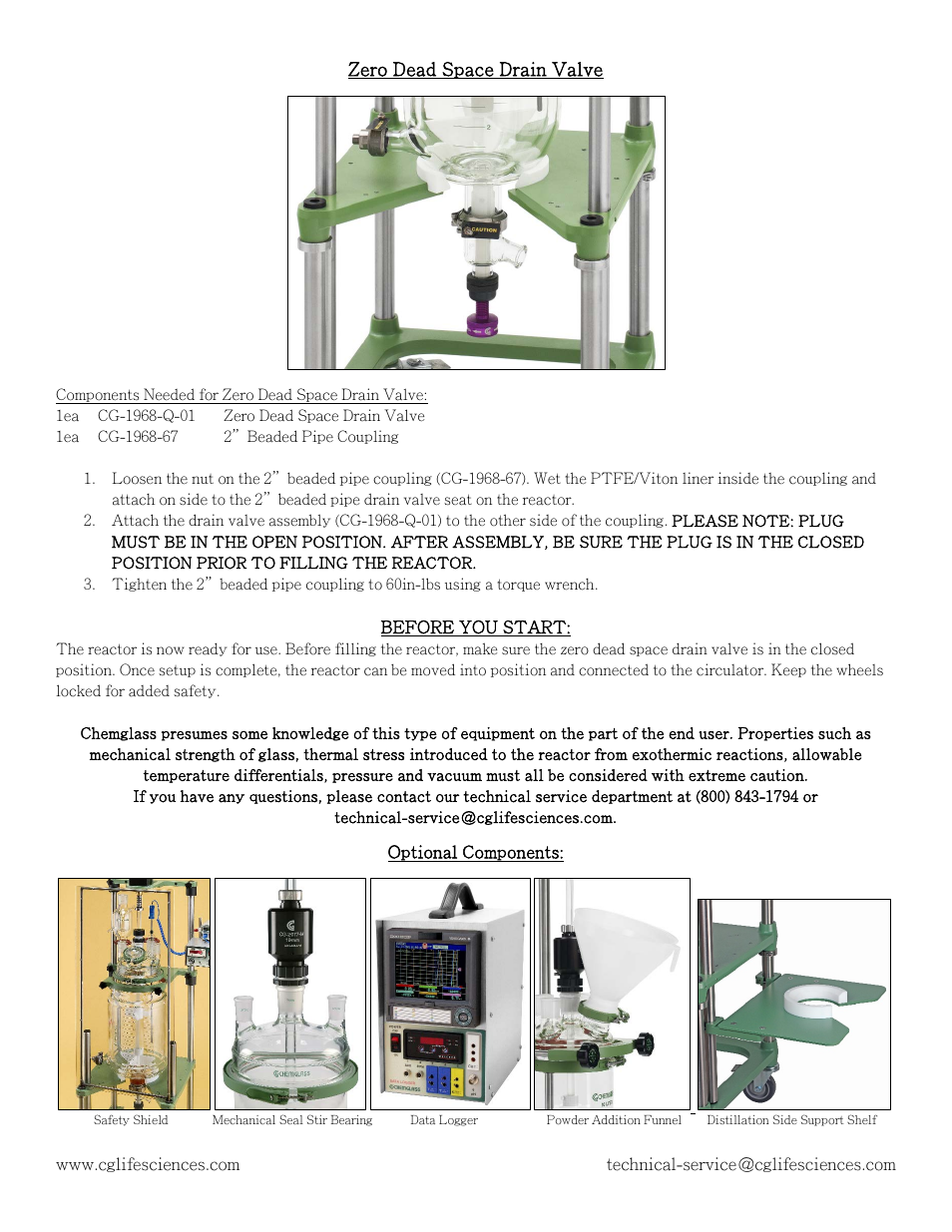 Chemglass 10L thru 20L Jacketed User Manual | Page 6 / 12