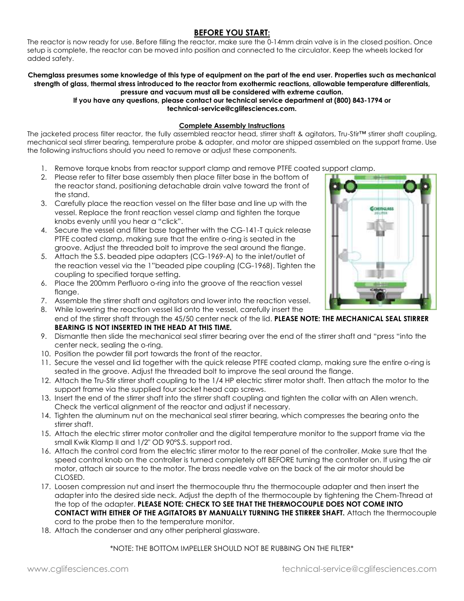 Chemglass Jacketed Filter Reactors User Manual | Page 7 / 10