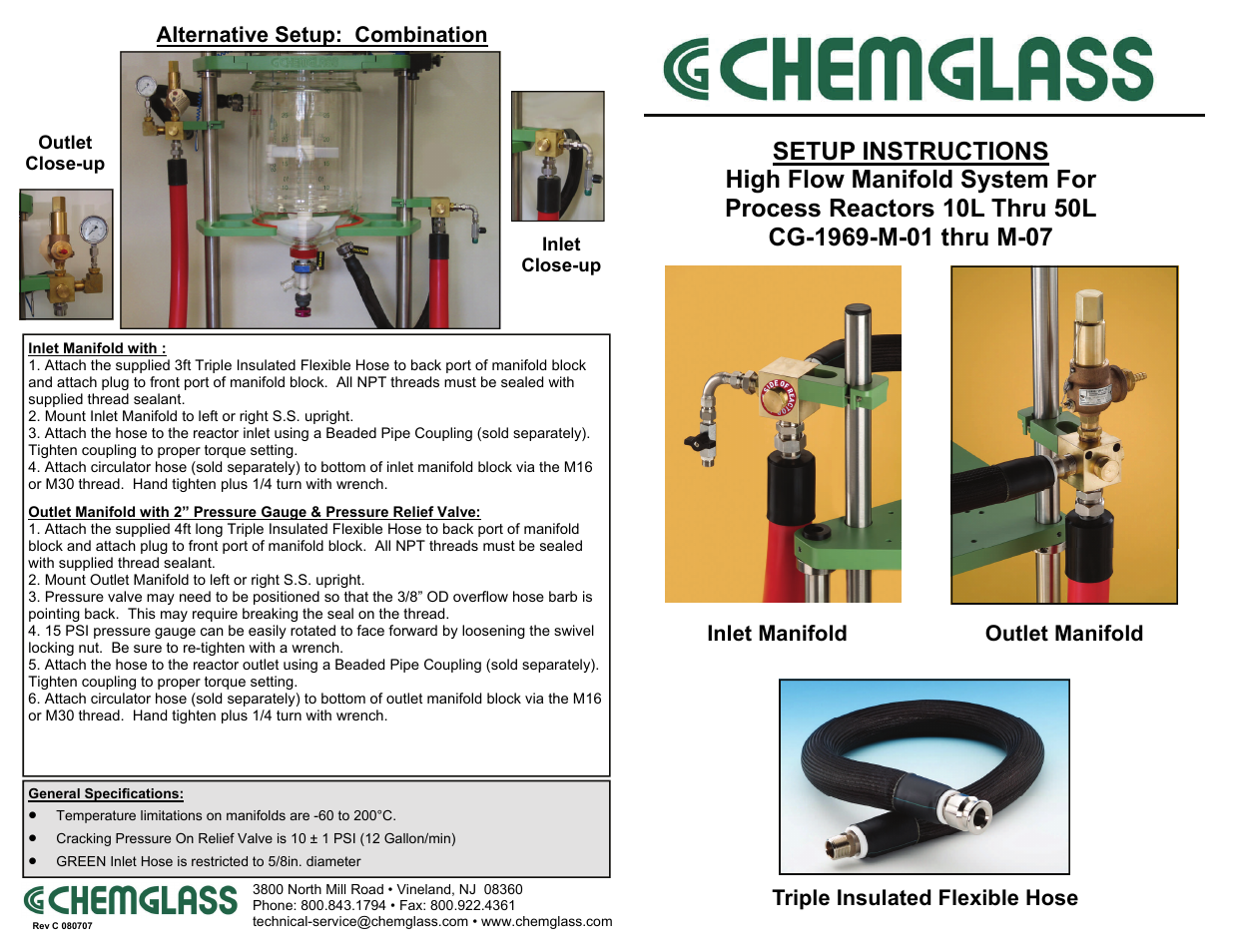 Chemglass CG-1969-M User Manual | 2 pages