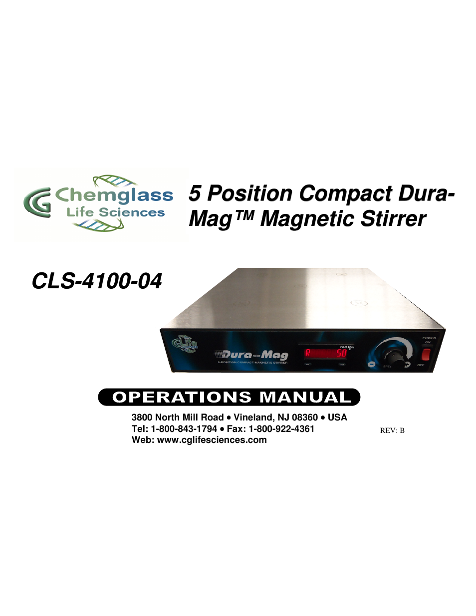 Chemglass CLS-4100-04 User Manual | 5 pages