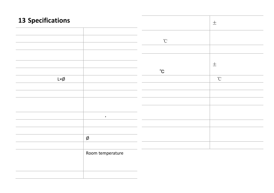 13 specifications, Specifications | Chemglass CG-1993-T User Manual | Page 15 / 15