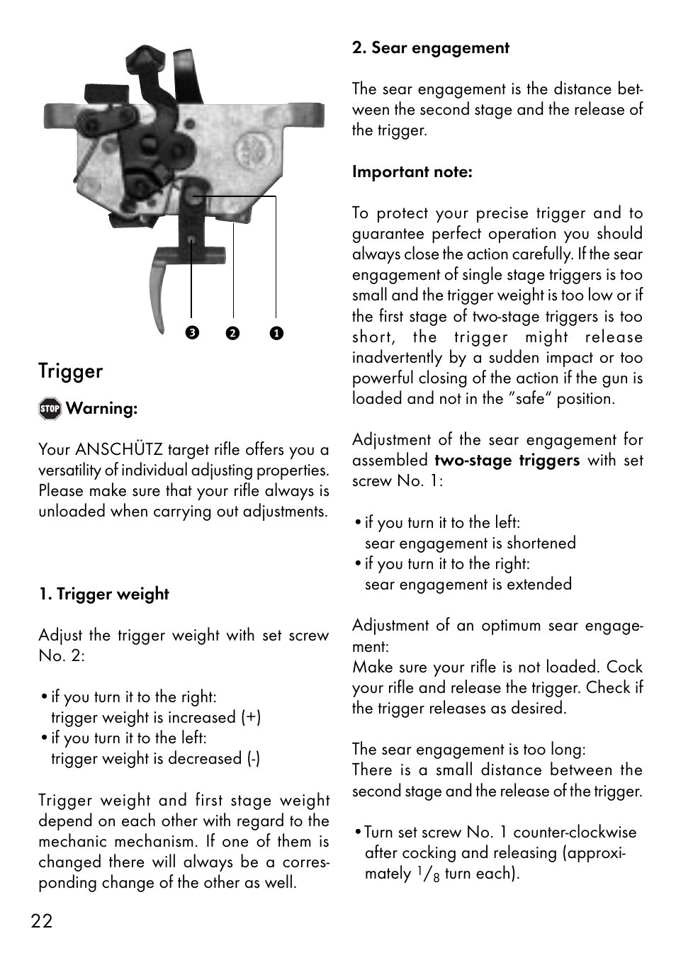 Trigger | Anschutz 64 R User Manual | Page 9 / 18