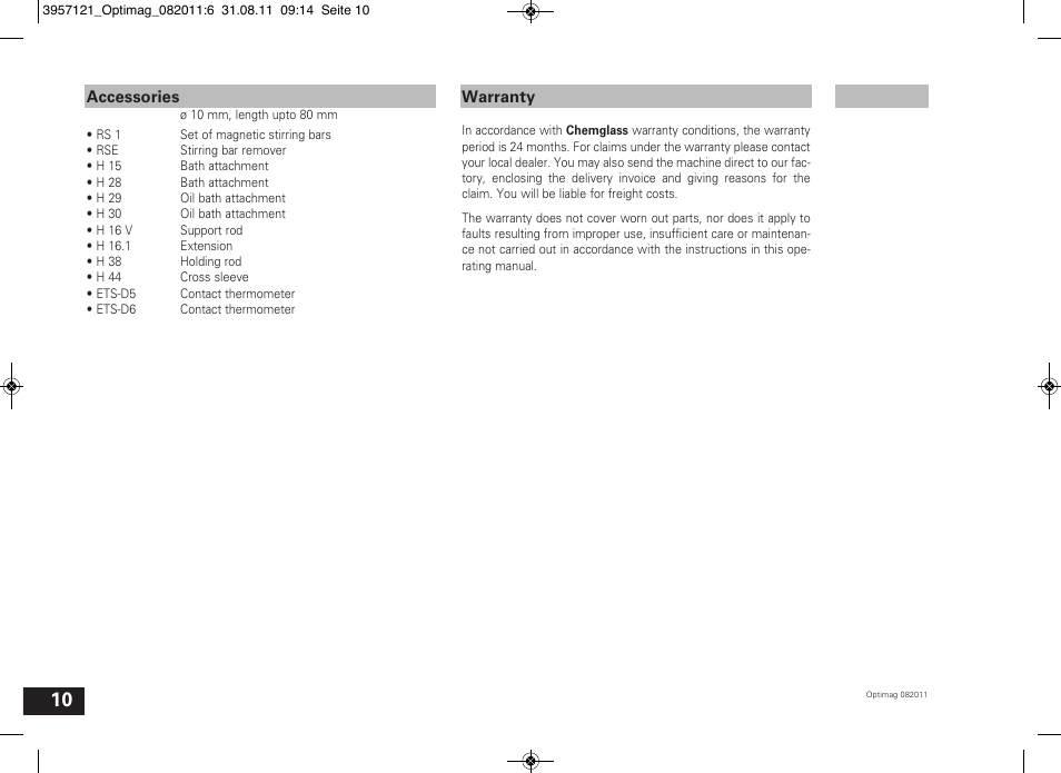 Chemglass CG-1994 User Manual | Page 10 / 11