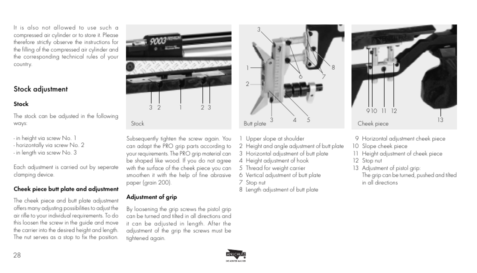 Stock adjustment | Anschutz 9003 User Manual | Page 14 / 22