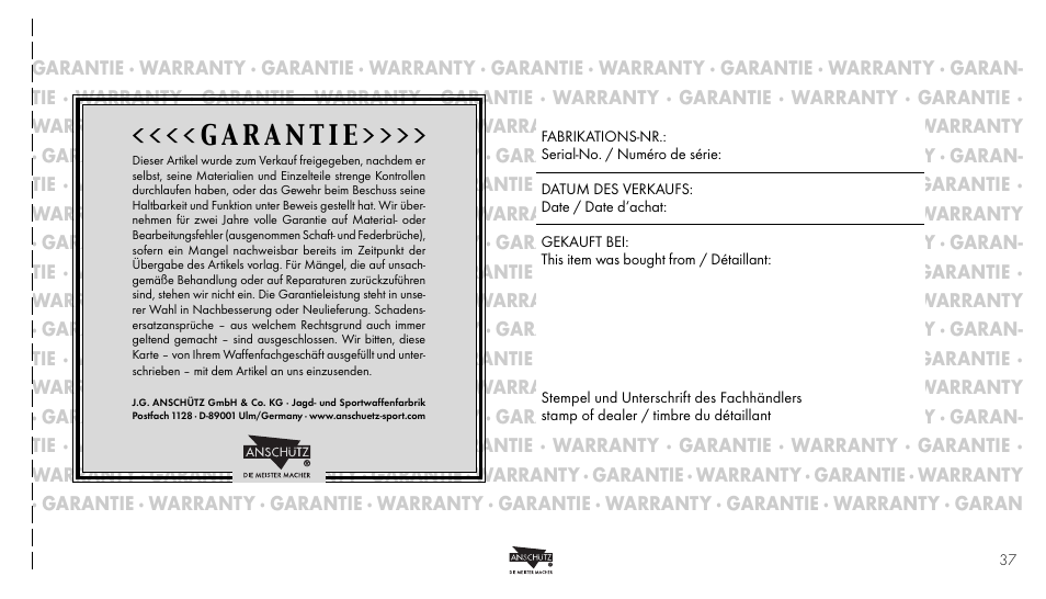 Anschutz 9003 User Manual | Page 20 / 22