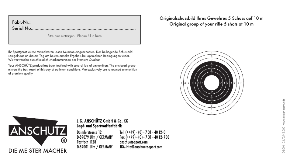 Anschutz 9003 User Manual | Page 22 / 22