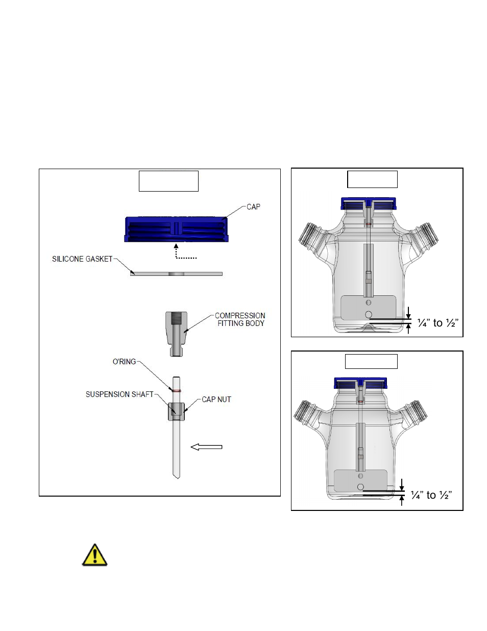 Internal cap assembly (refer to figures 2, 3, 4), Figure 2 ¼” to | Chemglass CLS-1455 Series Spinner Flasks User Manual | Page 4 / 7