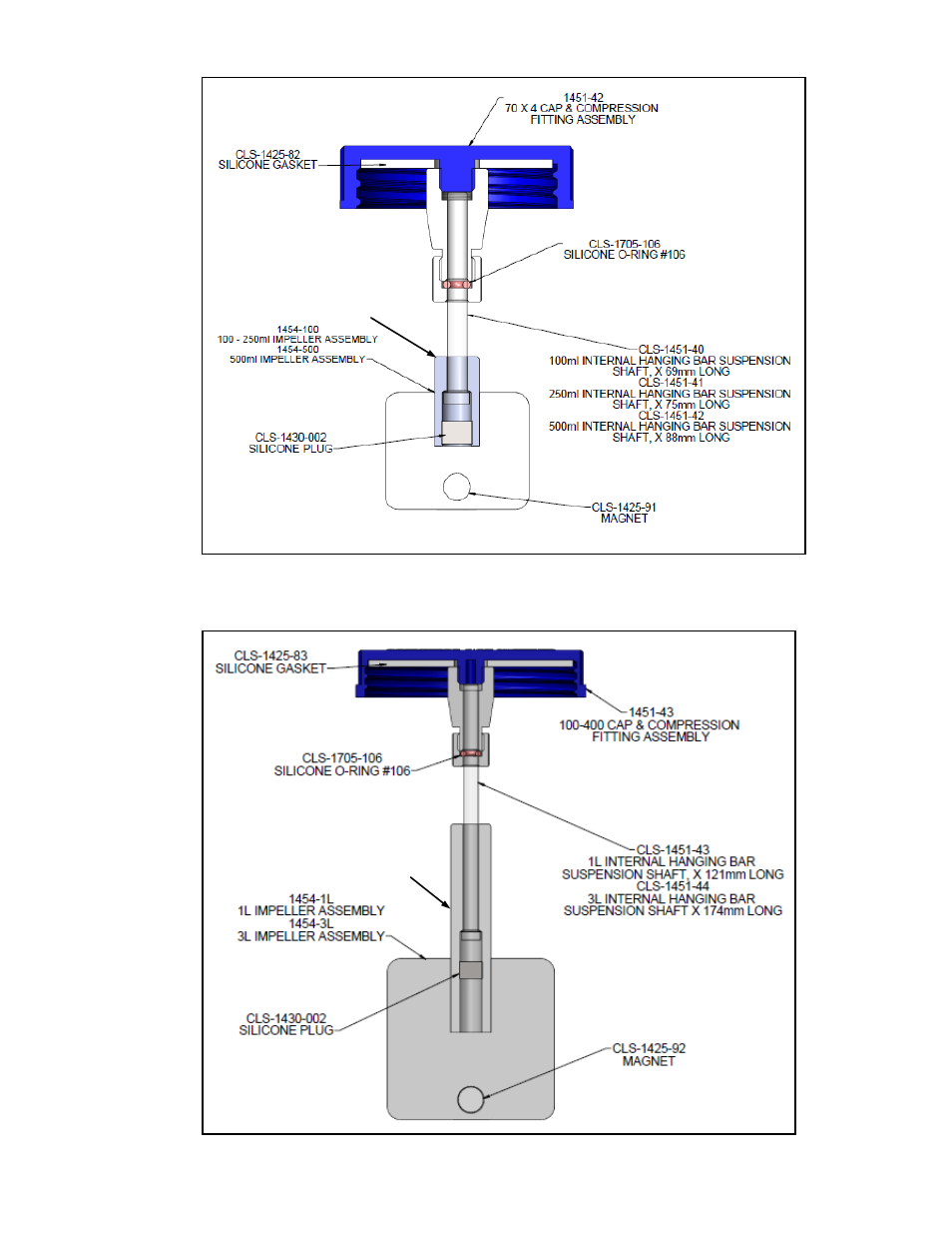 1l & 3l spinners | Chemglass CLS-1455 Series Spinner Flasks User Manual | Page 5 / 7